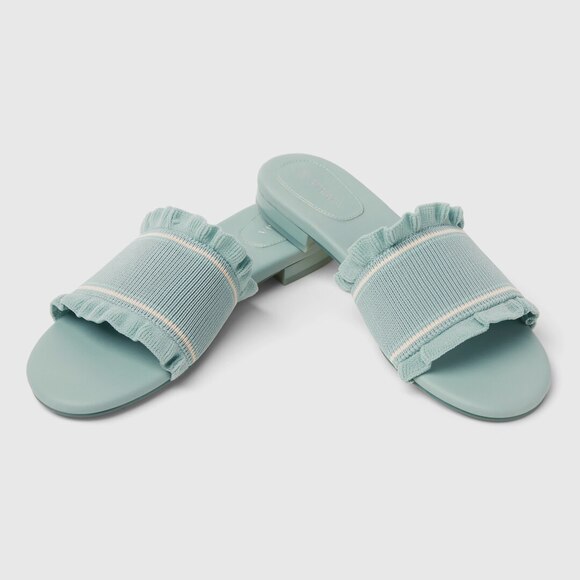 Vivaia Floria Round Toe Slide Sandals Old Money Blue Knit Breathable Comfort 9 - Picture 5 of 10